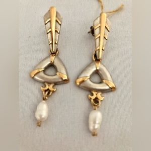 Sterling Siver and 14K Vermeil Vintage Earrings. NWT